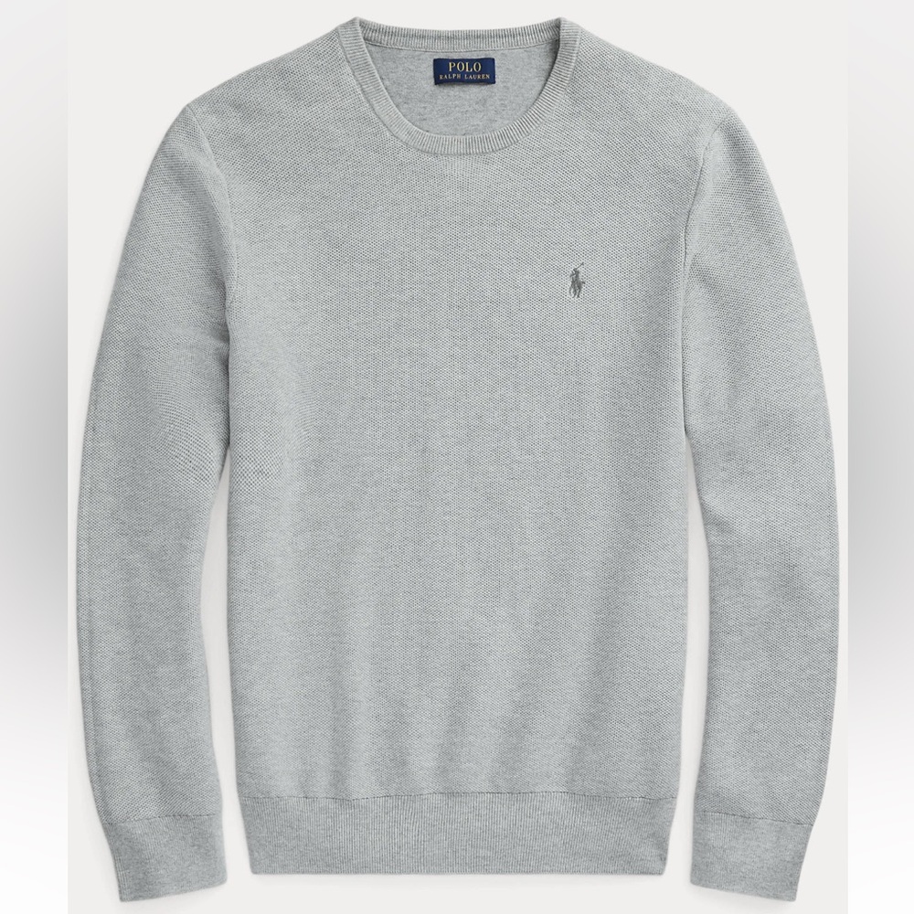 Polo Ralph Lauren Mesh-Knit Crewneck Sweater | Andover Heather | Medium | NWT - Picture 3 of 5